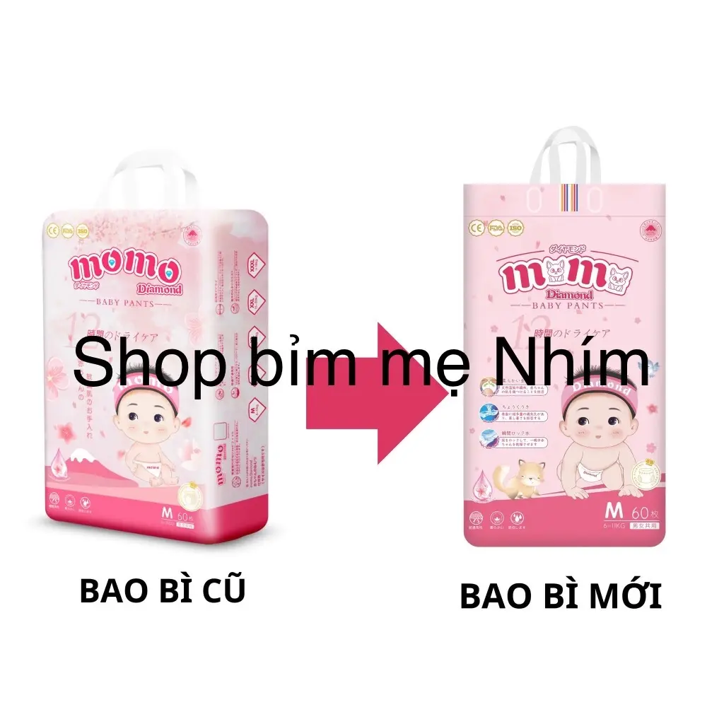 Bỉm Momodiamond Hoa anh đào đủ size Cho Bé đủ size từi Nb-4xl bim  momo