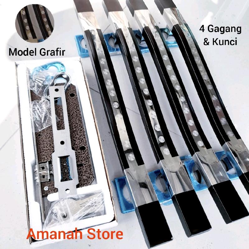 Fullset Gagang Pintu Rumah UNGU 45cm 33cm / Handle pintu rumah stainless Anti Karat 2