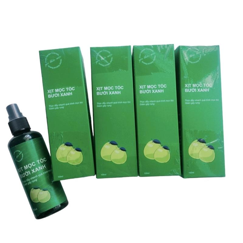Xịt mọc tóc bưởi xanh 4 chai giúp nền tóc chắc khỏe, hỗ trợ kích mọc tóc con nhanh, dày hiệu quả , thơm mượt và không làm bết tóc ngược lại.