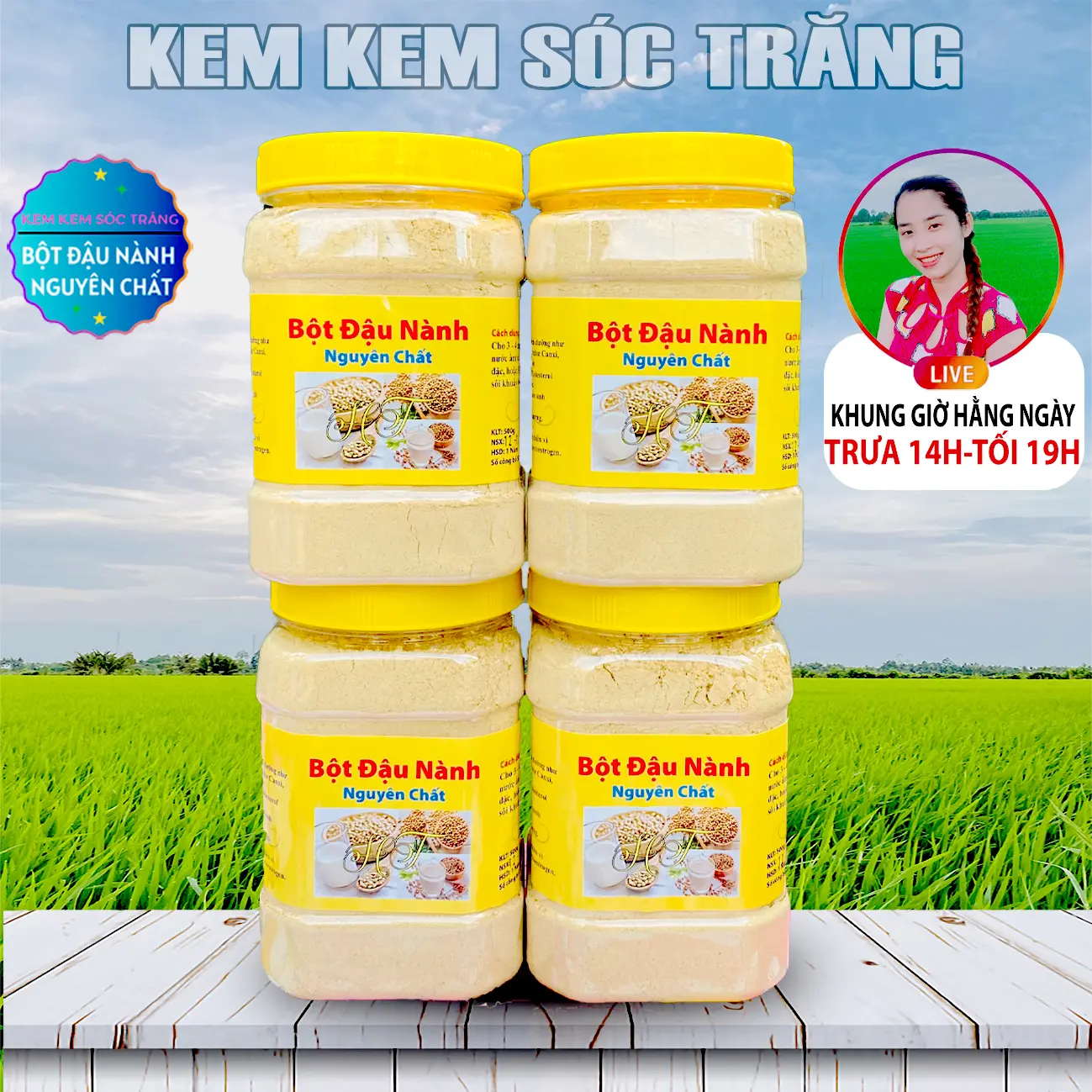 (Combo 4 Hộp ) Bột Đậu Nành Rang Xay Mỗi Hộp 500 Gram
