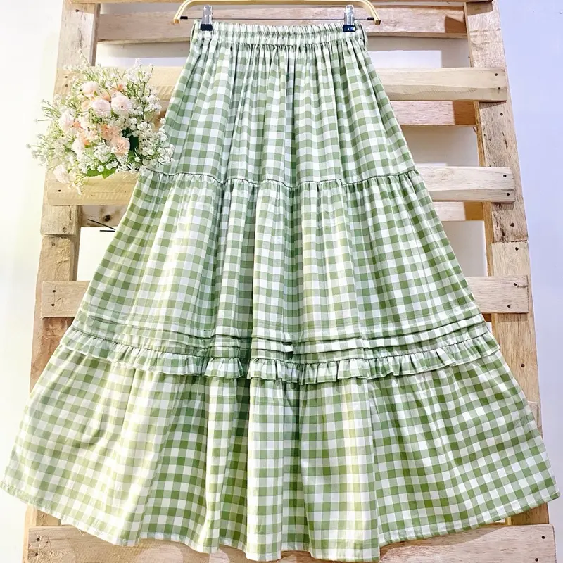 NUNA GINGHAM SKIRT | BHUU | Rok Panjang 5
