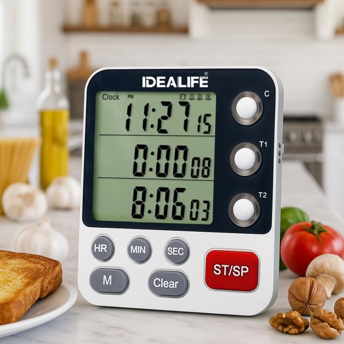 Gambar IDEALIFE - Multifunction Timer (Clock & 2 Timer Mode) - Jam Digital Multifungsi - TI-3001 dari IDEALIFE ONLINE STORE Kota Administrasi Jakarta Utara Tokopedia