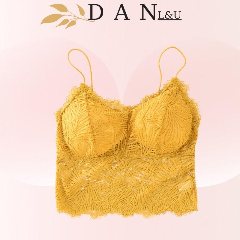 Áo Bra Dáng Dài Phối Ren Lưới Mềm Mại Có Đệm Mút DAN L&U 2817