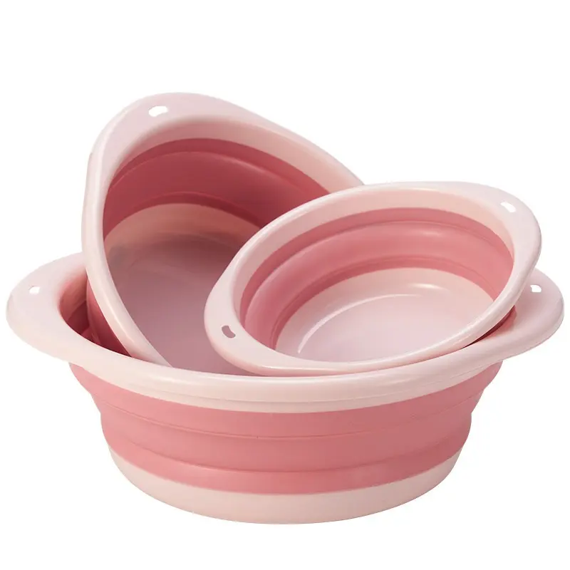 Foldable Washbasin Outdoor Travel Portable Plastic Foldable Washbasin Folding Plastic Basin Laundry and Vegetable Washing