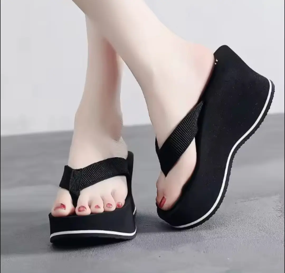 Dép kẹp đế xuồng lượn sóng quai dù 5cm 7cm 9cm Nữ DéP Shoes GiàY depnu