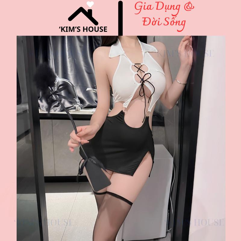 Cosplay Nàng Thư Ký Cutout Gợi Cảm ,Váy Ngủ Hóa Trang Nữ Trợ Lý Giám Đốc Sexy Quyến Rũ Và Gợi Cảm, Đồ Ngủ Cosplay C067