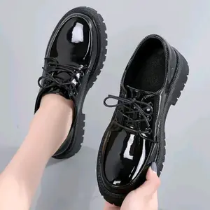 Sepatu Docmart Wanita Terbaru Fashion Quality 2045 Flat Oxford Sekolah Hitam Tali Remaja Hak Datar Kekinian Viral Bisa Cod Kerja Shoes Cewek Kasual Hak Datar