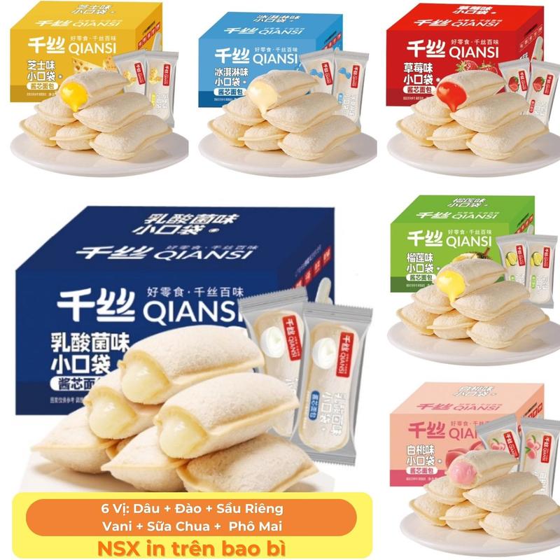 Bánh mix sữa chua túi nhỏ có 6 vị thơm ngon: Đào, Dâu, Vani, Sầu Riêng, Phô Mai, Sữa Chua - Bánh ăn nhanh, food, hương vị thơm ngon phù hợp các buổi trà chiều ăn nhẹ Thức Ăn Vặt