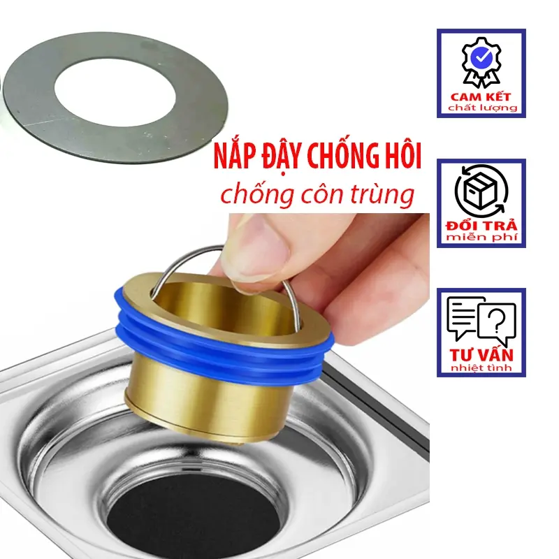 Nắp ngăn mùi thoát sàn, ngăn mùi hôi cống, chống côn trùng, Đồng thau