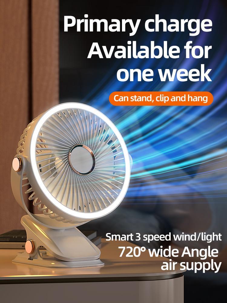 Product Introduction of 【LIVE】[ORANTOL] kipas Klip-on Kecil, Student Dormitory Bed, Night Light, Clip Fan, Office Desktop, USB Charging, Hand kipas  labubu kipas  angin 11