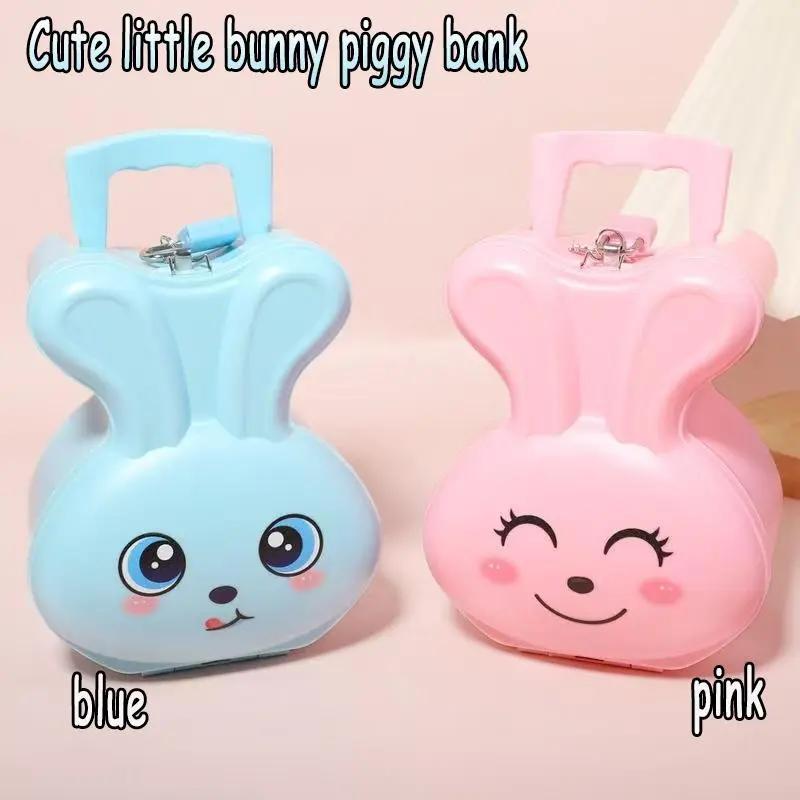 Cute Rabbit Design Piggy Bank, 1 Count Large Capacity Portable Piggy Bank, Cartoon Love Rabbit Piggy Bank for Home Office School Bedroom Decor 4