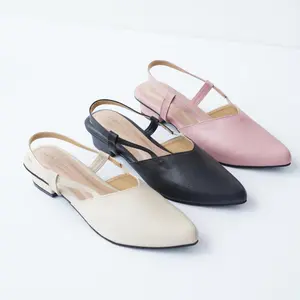 Sepatu Arabelle Mules Wanita Hak 3cm Bigsize 41-46 Garansi 60 Hari Karet Shoes Hitam Cream Camel Peach