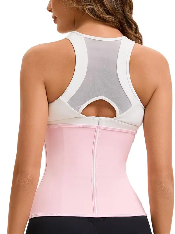 Women's Solid Color Zipper Waist Trainer, Breathable Tummy Control Shapewear Belt, Waist Cincher for Women, Shapewear for Daily Wear 1