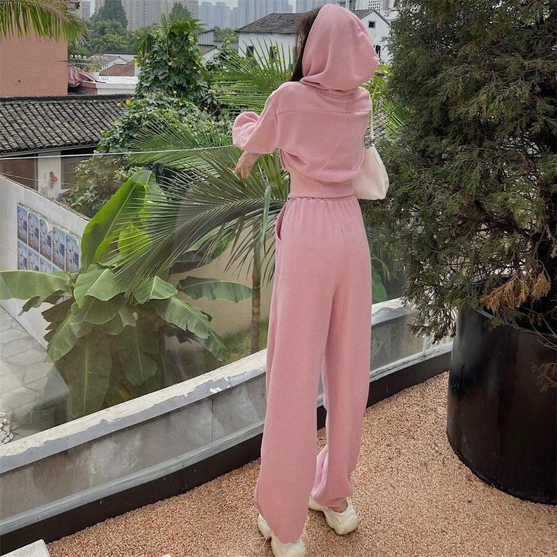 Product Introduction of Bộ Đồ Thể Thao, Thời Trang Thu Đông, Thanh Lịch, Dành Cho Phụ Nữ, Đầu Thu, Áo Len Có Mũ Trùm Đầu, Mỏng Và Rộng Rãi, Phong Cách Hàn Quốc, Bộ Đồ Hai Mảnh Thường Ngày Thích Hợp Cho Học Sinh Women Top 16