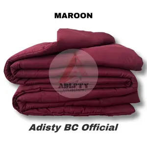 BEDCOVER SAJA POLOS MOTIF MERAH MAROON TERMURAH UKURAN KUMPLIT BERBAHAN PREMIUM TOP QUALITY ANTI LUNTUR