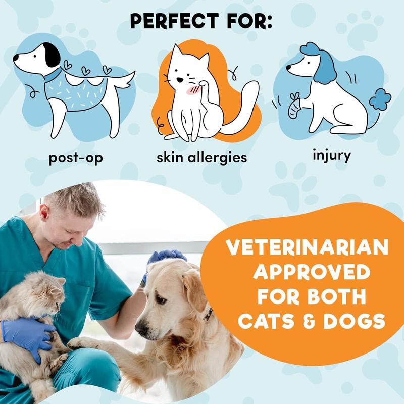 BENCMATE Protective Inflatable Collar for Dogs and Cats - Soft Pet Dog Cone Recovery Collar Does Not Block Vision E-Collar(Medium, Blue) 4