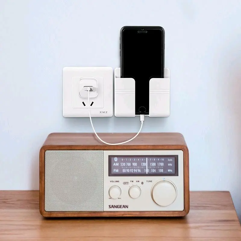 Kệ Để Remote, Sạc Điện Thoại Dán Tường Không Cần Khoan Tiện Lợi - Màu Trắng