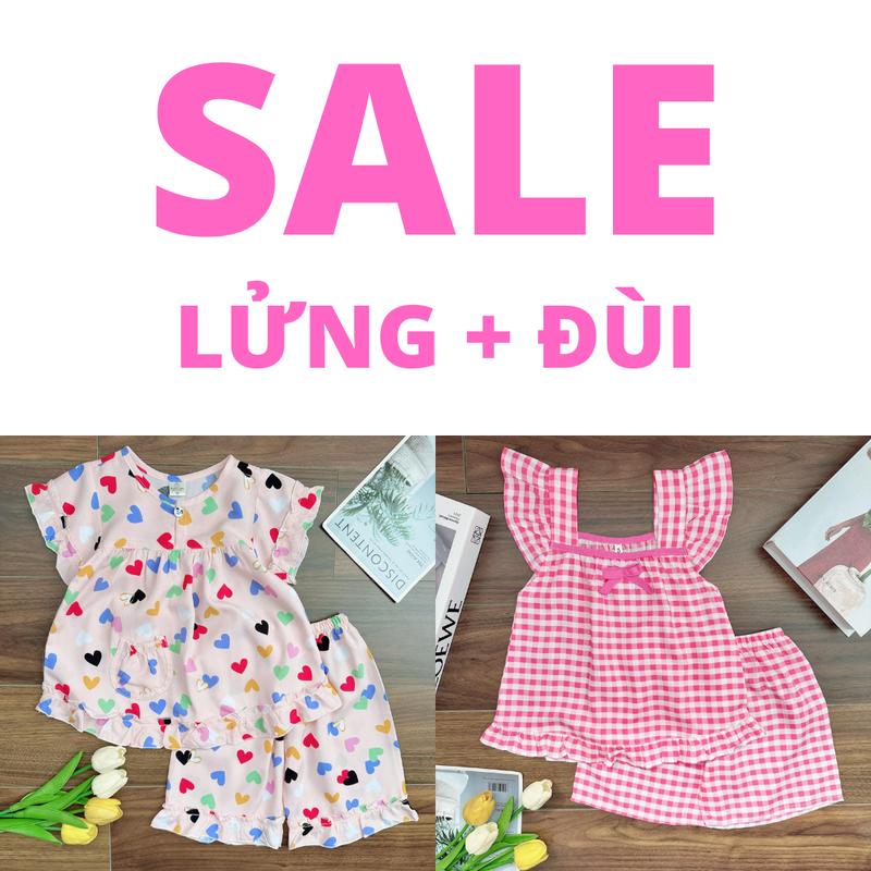 SL1 SALE LẺ SIZE LỬNG ĐÙI KHÔNG ĐỔI TRẢ đồ tole lanh cho bé gái 10kg-35kg tay ngắn quần ngắn tay ngắn quần lửng KHÔNG ĐỔI TRẢ