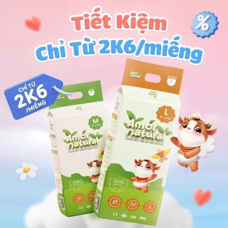 ( KITIN NATURAL MỚI ) BỈM QUẦN/ DÁN AMOR NATURAL ĐỦ SIZE