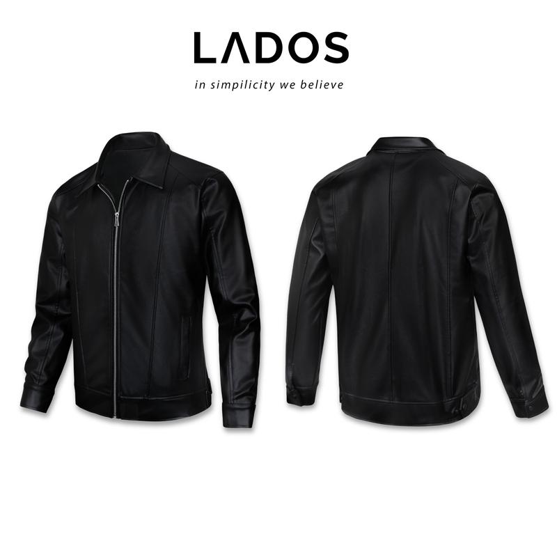 Áo khoác da nam đen PVC nhập khẩu cao cấp lót dù dày dặn, LADOS - 12096 chống trầy siêu tốt, bền bỉ, mạnh mẽ nam tính