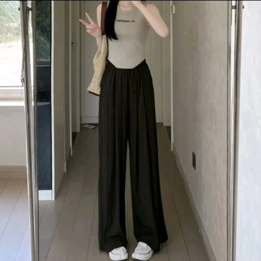 [ Quần Đũi] Quần Ống Rộng Cạp Cao Chất Đũi Mềm Mịn Mặc Mát Lên Dáng Xinh Pants Nữ