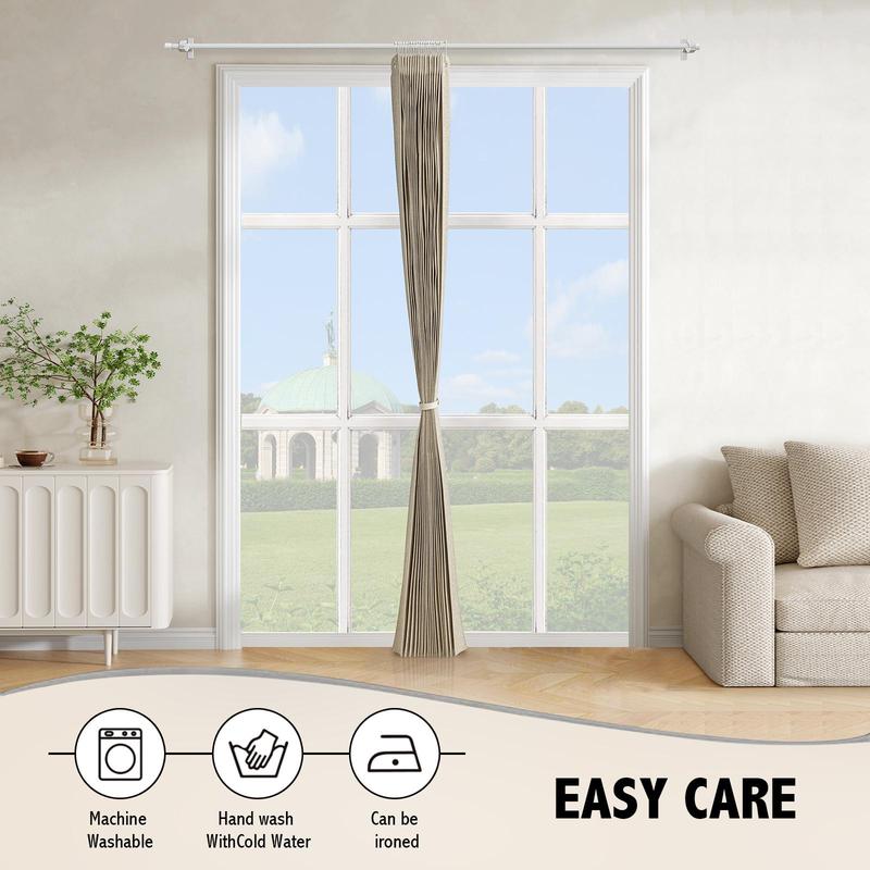 Vertical Door Curtain, 1 Count Blackout Door Curtain with Free Hanging Ring, Home Decoration for Living Room Bedroom Hotel 7