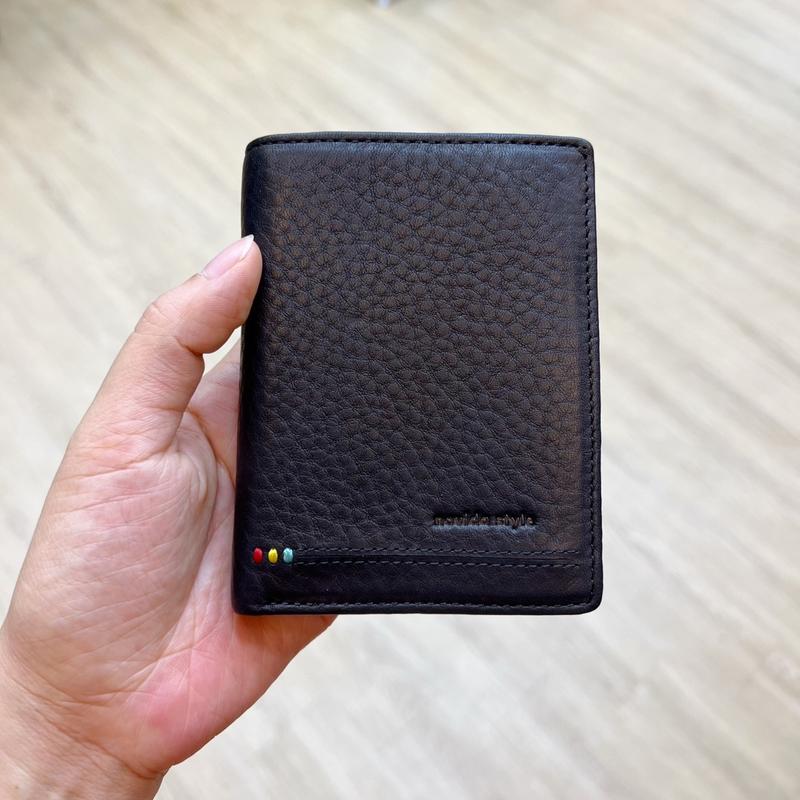 Ví Nam Da Bò Ý Nhập Khẩu Cao Cấp Novida - phối chỉ khâu tay thủ công