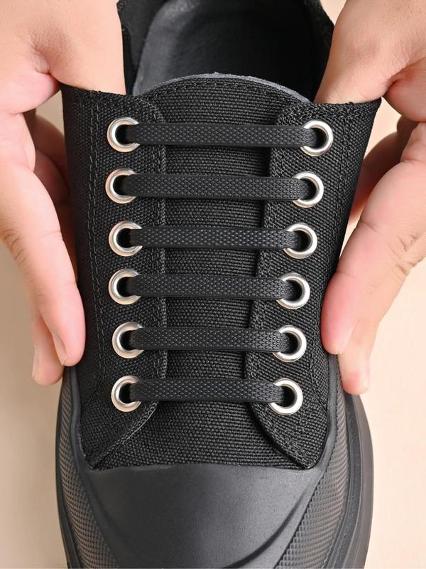 2024 Simple Silicone No Tie Shoe Laces, Casual Matching Minimalist Shoes Shoelaces, Stretch Shoelaces for Trainers, Sneakers, Sports Shoes, Combat Boots 3