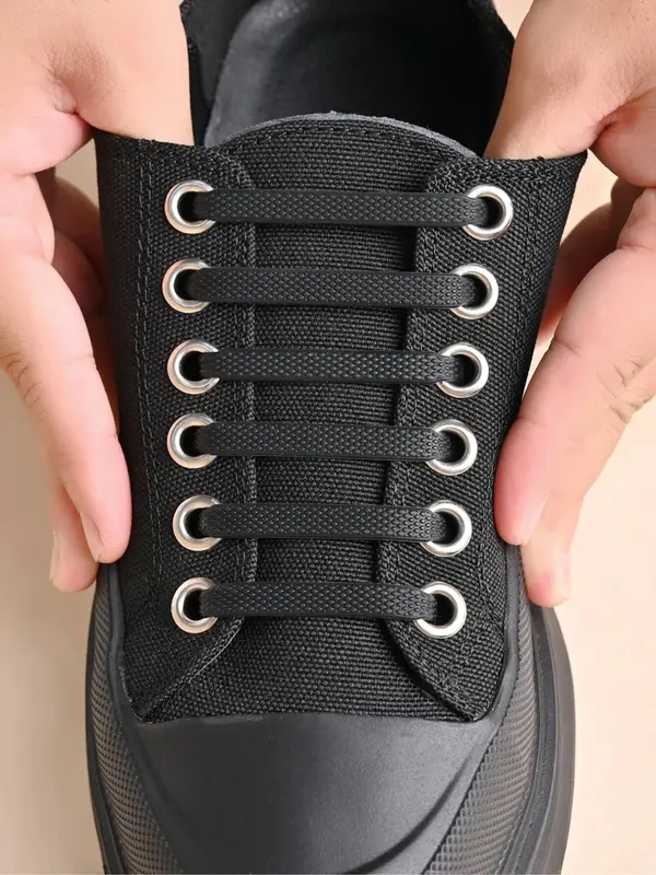 2024 Simple Silicone No Tie Shoe Laces, Casual Matching Minimalist Shoes Shoelaces, Stretch Shoelaces for Trainers, Sneakers, Sports Shoes, Combat Boots 2