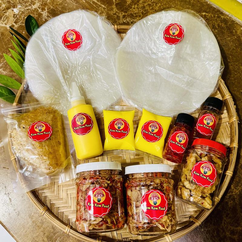 Combo ĐẦY ĐỦ Bánh Tráng Phơi Sương KEMKEMFOOD+ Muối Tép Hành Phi + Bơ Trứng Béo + Sốt Tắc + Ớt Rim +Tốp Mỡ + quà Bơ Túi + Bánh Tráng Muối Tỏi (FREESHIP)