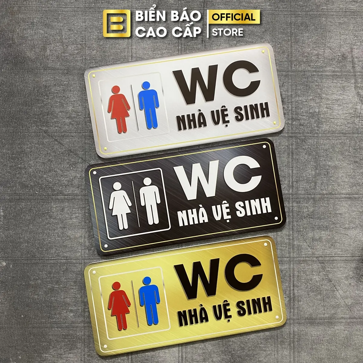 Biển Nhà Vệ Sinh, Bảng Chỉ Dẫn Toilet, Biển Chỉ Dẫn WC, Biển Báo Nhà Vệ Sinh, Dán Tường, Chống Nước - Mẫu 1