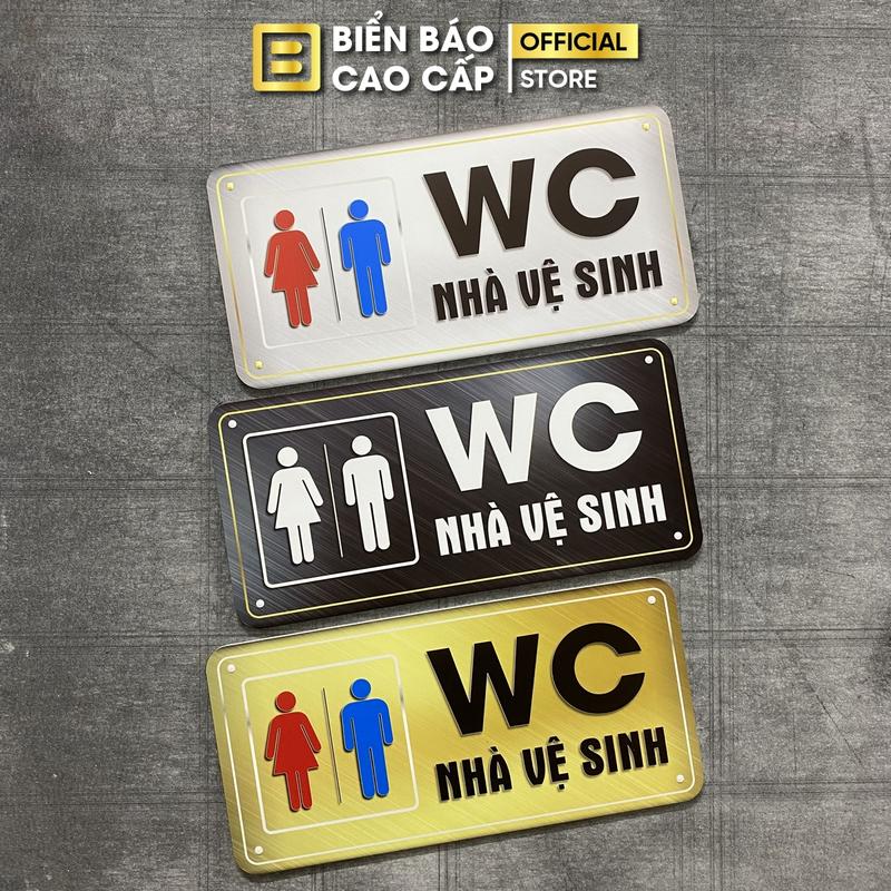 Biển Nhà Vệ Sinh Bảng Chỉ Dẫn Toilet Biển Chỉ Dẫn WC Biển Báo Nhà Vệ Sinh Dán Tường Chống Nước - Mẫu 1