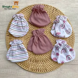 Nanaku Baby - Isi 3 PCS Sarung Tangan 3 PCS Sarung Kaki Bayi Baru Lahir Usia 0-3 Bulan