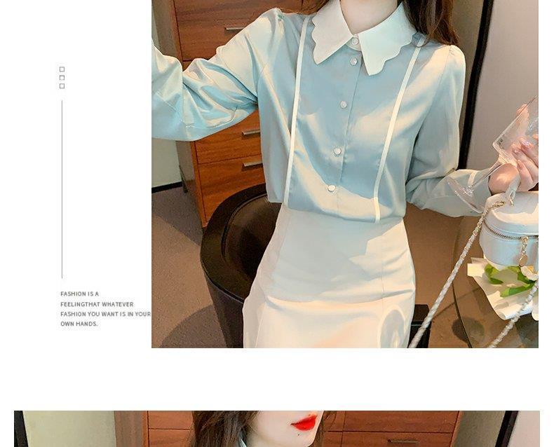 Product Introduction of Áo Voan, Dài Tay, Phong Cách Mùa Thu, Quần Áo Mùa Thu Nữ Chuyên Nghiệp, Hàng Mới Về 2024, Thời Trang Và Sành Điệu, Áo Sơ Mi Nữ Women Top Shirt 7