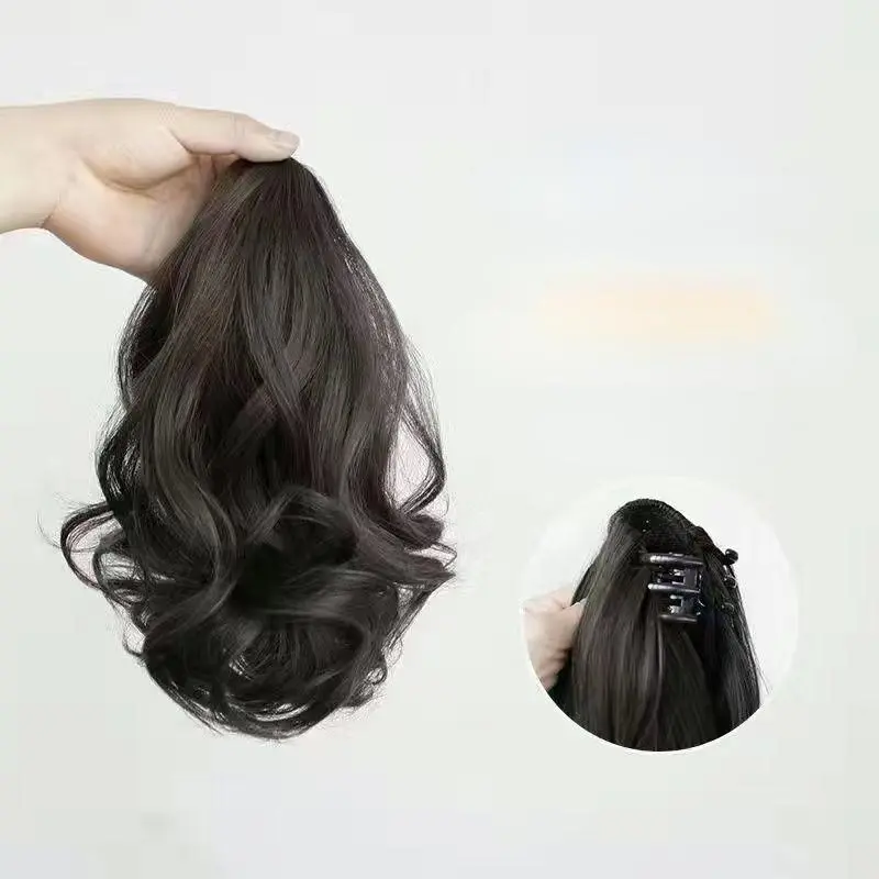 Tóc Nối Xoăn, Dài 20cm, Tóc Giả, Bện Tóc Giả Đuôi Ngựa Tổng Hợp, Kẹp Tóc Càng Cua, Tóc Đuôi Ngựa