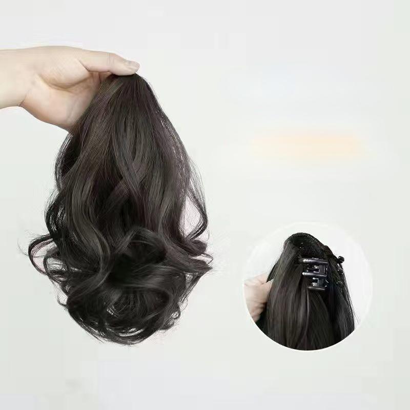 Tóc Nối Xoăn Dài 20cm Tóc Giả Bện Tóc Giả Đuôi Ngựa Tổng Hợp Kẹp Tóc Càng Cua Tóc Đuôi Ngựa