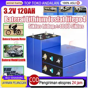 Pelangi LiFePO4 Baterai 120AH 3500 Cycle Solar Lithium Ion Rechargeable Baterai Pack For RV Electric Car Boats Golf Carts Cells Energy storage Baterai COD Ready Stock