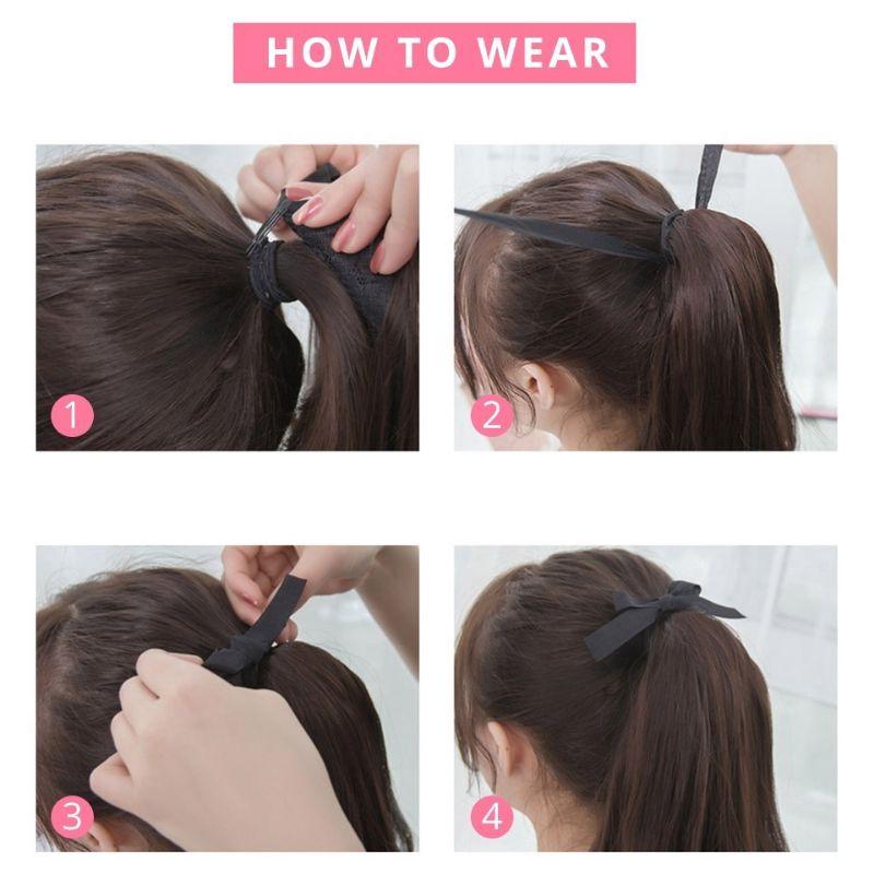 vIRAL Wig Ponytail Premium Kualitas Terjamin Untuk Anak Rambut Palsu Extensions Ponytail Model Panjang Keriting Bahan Sintetis Dengan Klip 3