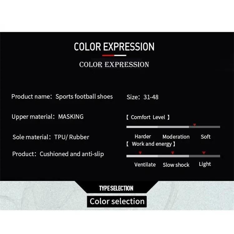 Product Introduction of Ready Stock AG Spike Football Boots 4 Colors High-Top Football Boots Spike Football Boots Anti-Slip Comfortable Grass Training Shoes Futsal Football Boots Adult Outdoor Grass Casual Shoes Anti-Slip Wear-Resist 40