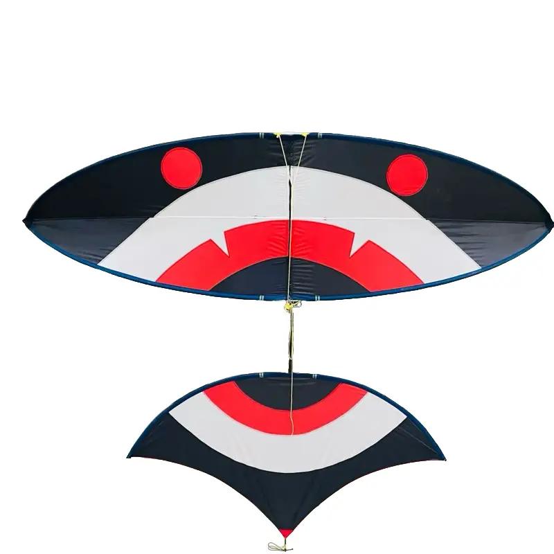 Diều cabon cá mập xỏ khung 2m5 vải rip siêu đẹp cánh đen vip đuôi nan xoắn