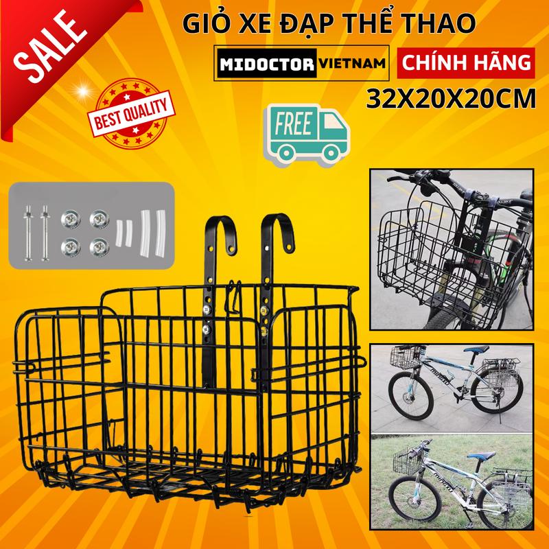Giỏ Xe Đạp Thể Thao, Xe Địa Hình, Có Thể Gấp Gọn chịu tải lớn lên tới 50kg, chắc, bền đẹp Mầu Đen Cao Cấp hãng miDoctor