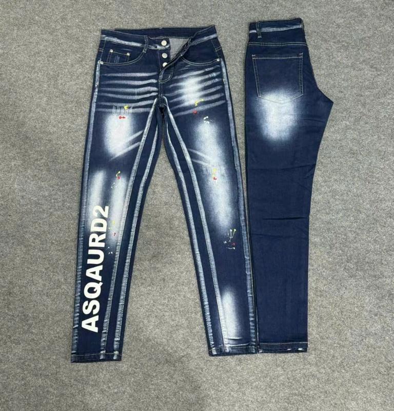 Quần jean nam 4 cúc phối chẻ thân in họa tiết chữ siêu đẹp , chất bò co dãn , phong cách thời trang cao cấp Menswear Pants Có Túi
