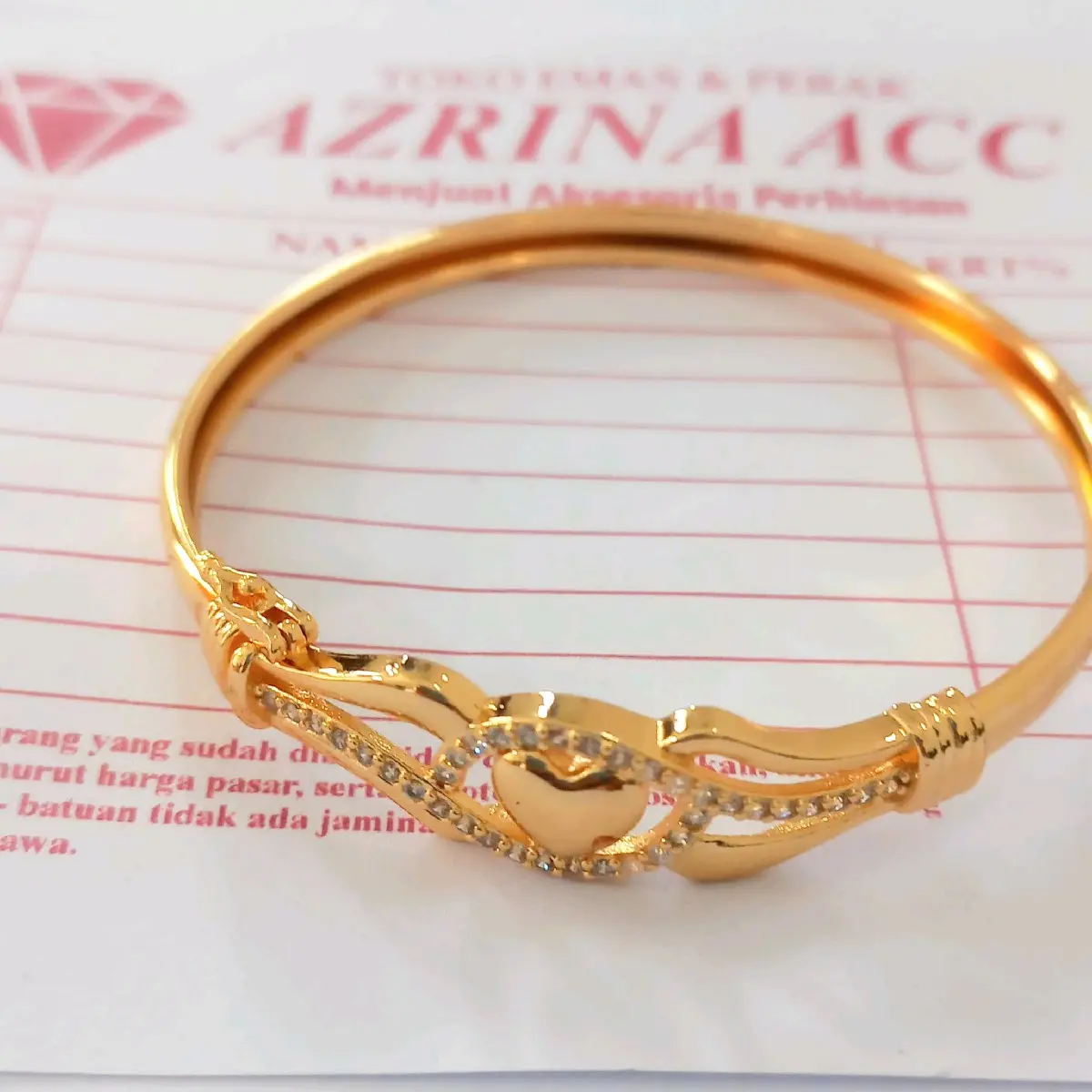 gelang tangan Az015 emas muda ada surat toko