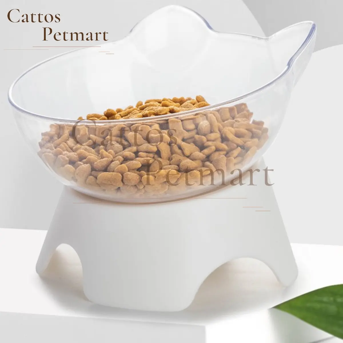 Bát nhựa đơn mặt mèo có đế cho chó mèo T03