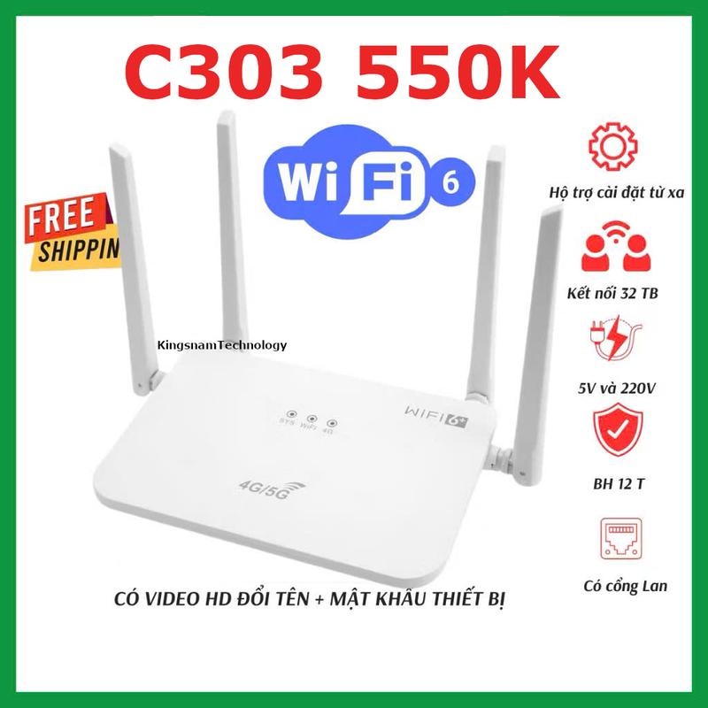 Bộ phát wifi từ sim 3G 4G 5G T900 C303 R311 pro cổng lan Dcom Bộ định tuyến 4G Kết nối 32 thiết bị lắp đặt camera, ô tô