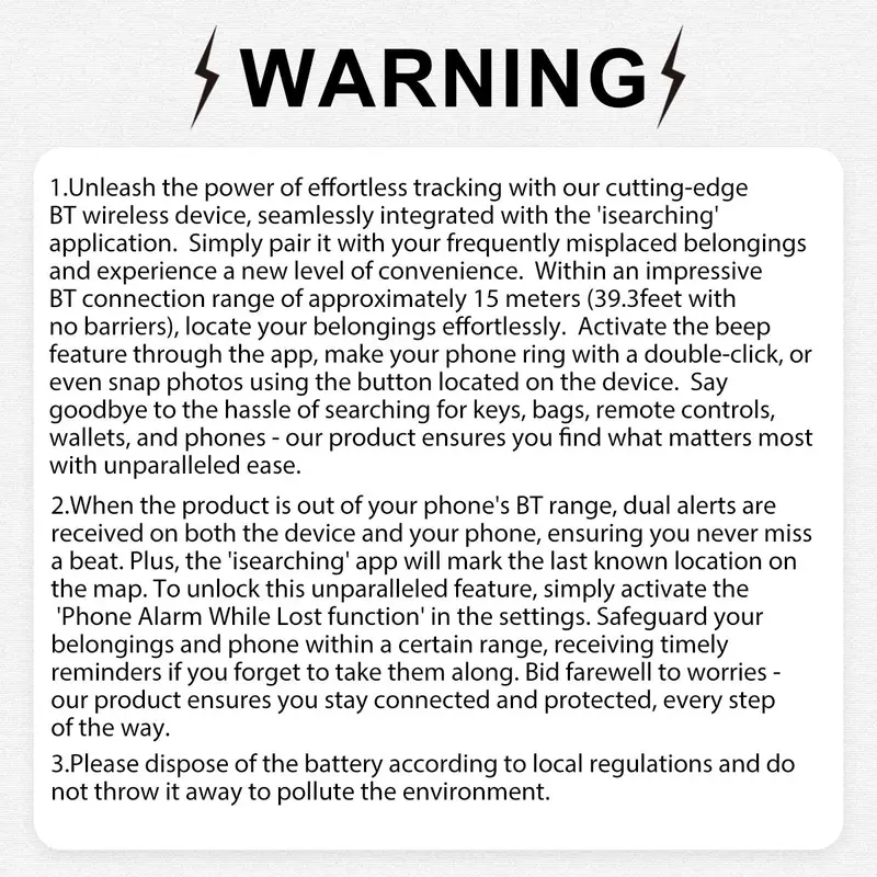 Smart GPS Tracker, Compact & Portable Lightweight Anti Loss Locator, Smart Tracking Device, Portable & Accurate Positioning Device for Pets, Cats, Dogs, Wallets, Keys 1