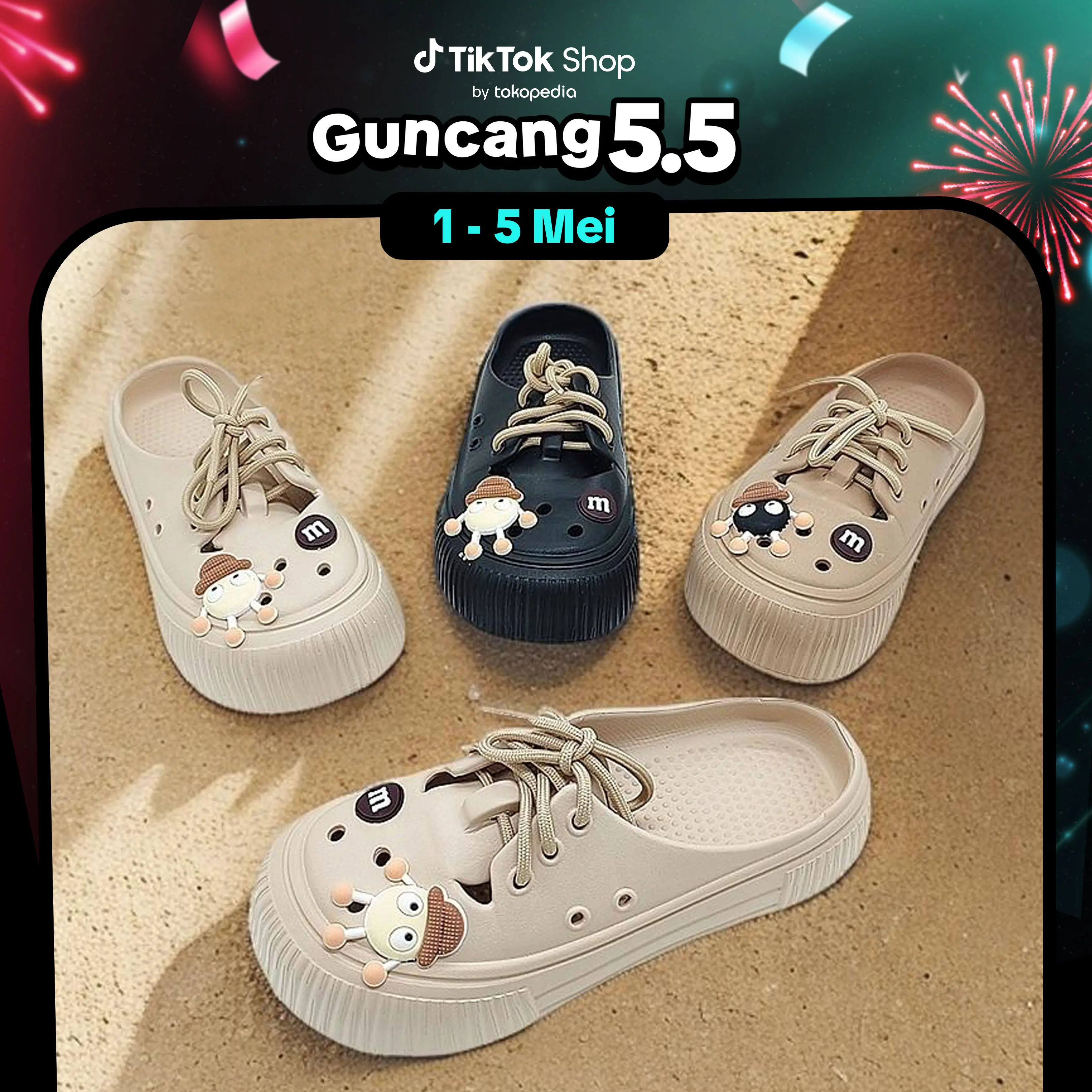 SAROMON Sepatu Sandal Wanita Baim Sendal jibbitz Sandal DIY Sepatu Wedges sandal kodok