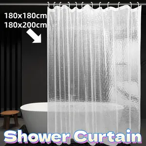 180x200CM Tirai Kamar Mandi Anti Air  / 3D Tirai Mandi Tirai / Tirai Shower Curtain / Tirai Kamar Mandi+ KAITAN / Tirai Kamar Mandi Bahan Tebal / Pembatas Kamar Mandi