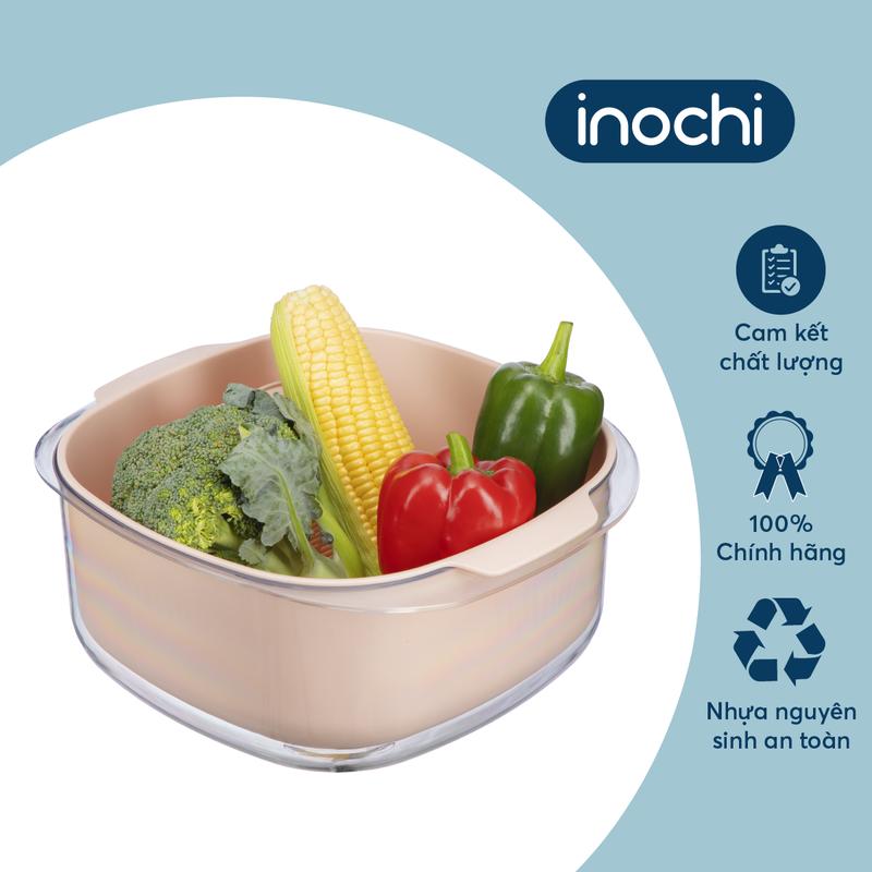 Product Introduction of Bộ Thau Rổ Vuông Inochi Kitchen 23/27cm - Rửa Rau, Bảo Quản Thực Phẩm, Tiện Lợi, An Toàn, Kháng Khuẩn 2