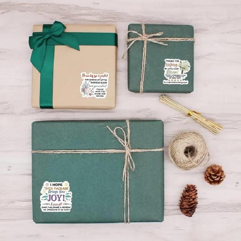 Product Introduction of I Hope This Package Brings You Joy Sticker, 120pcs/set Self Adhesive Decor Sticker for Gift Box Envelope Greeting Card, Thank You Sticker for Retail Store 13